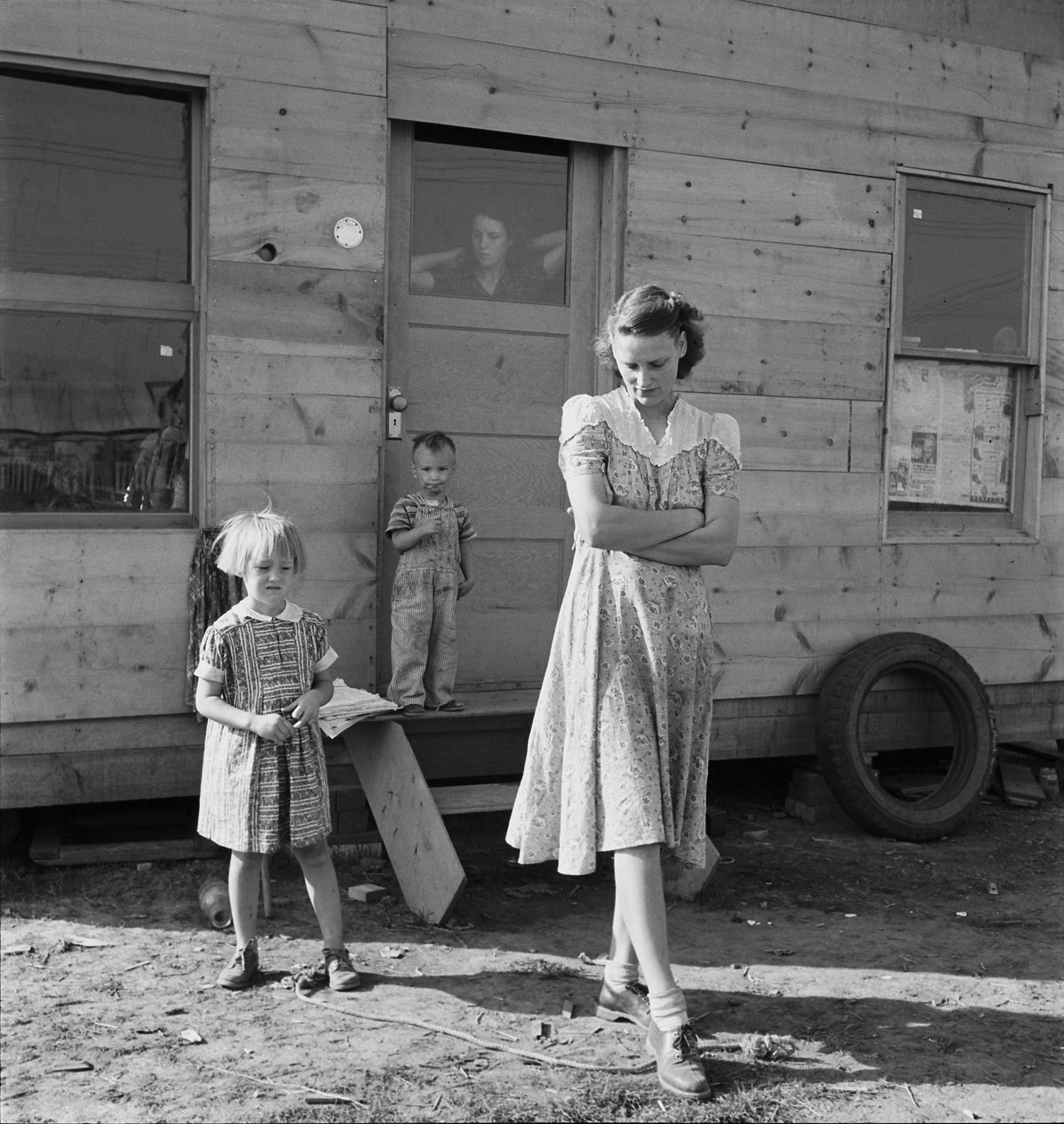 Young mother and children.