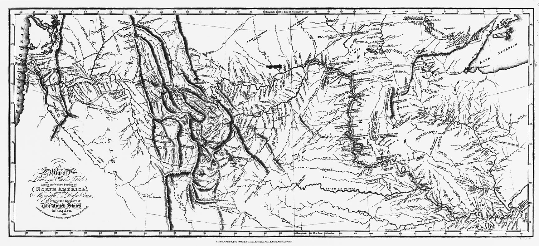 Lewis and Clark, "Track Across the Western Portion of North America, " published in 1814.