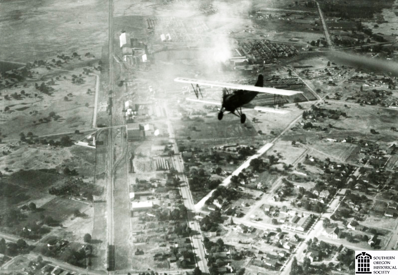 Aircraft over north Medford, about 1935.