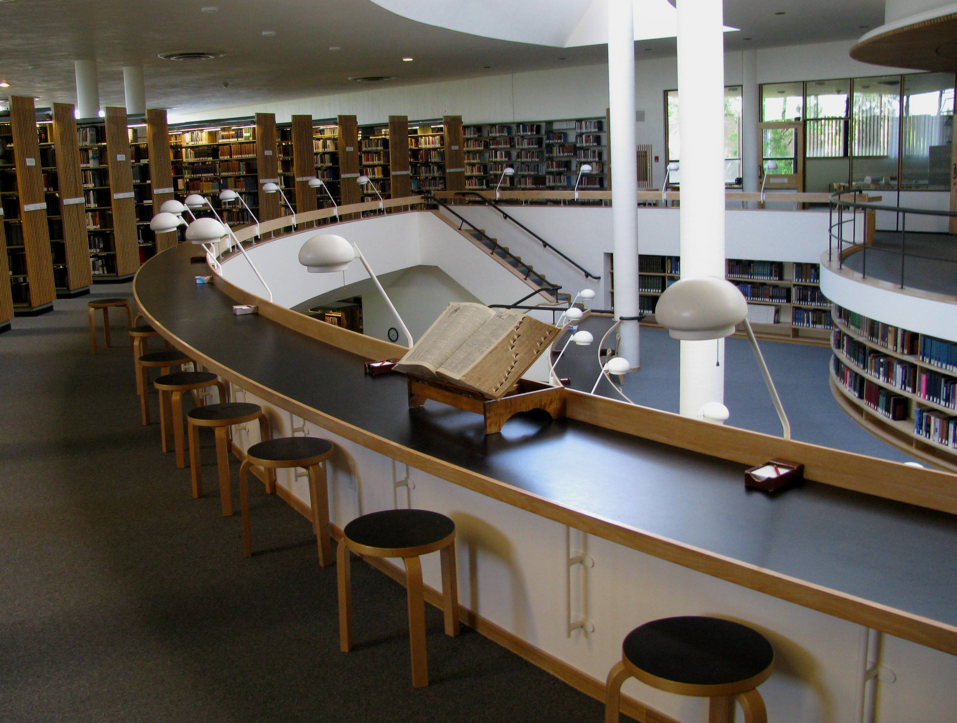 Mt. Angel Abbey Library main mezzanine, 2011.
