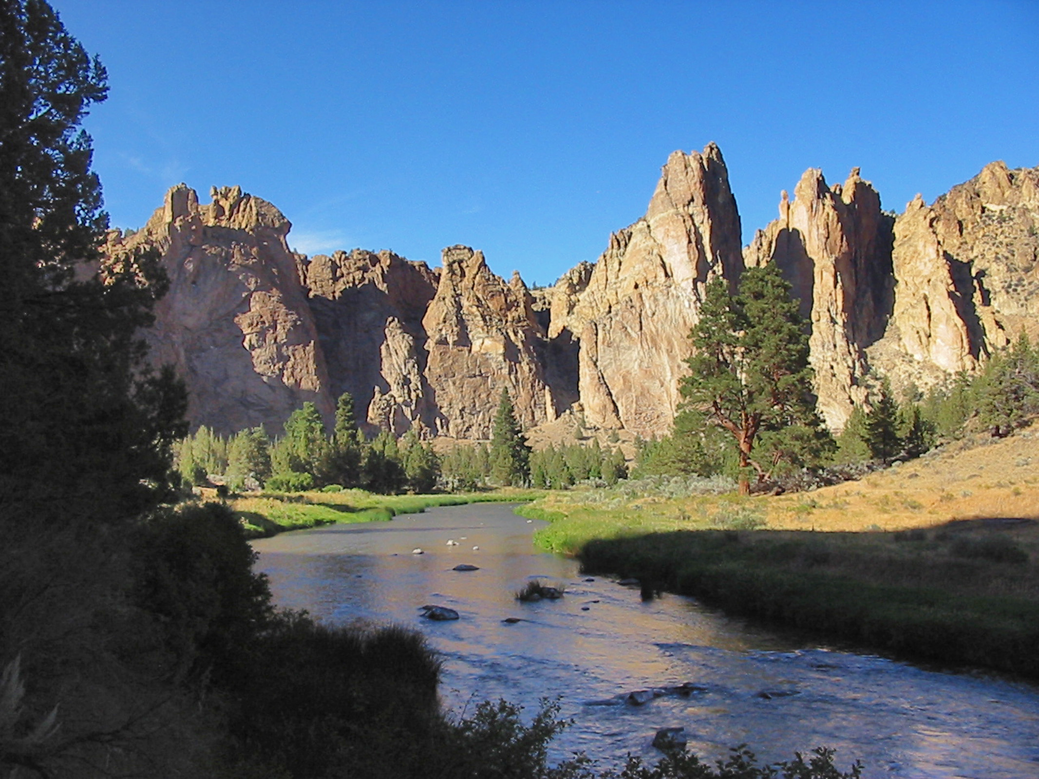 Tuff of Smith Rock along the Crooked River along the Wolf Tree Trail near the Horse Ford in Smith Rock State Park.