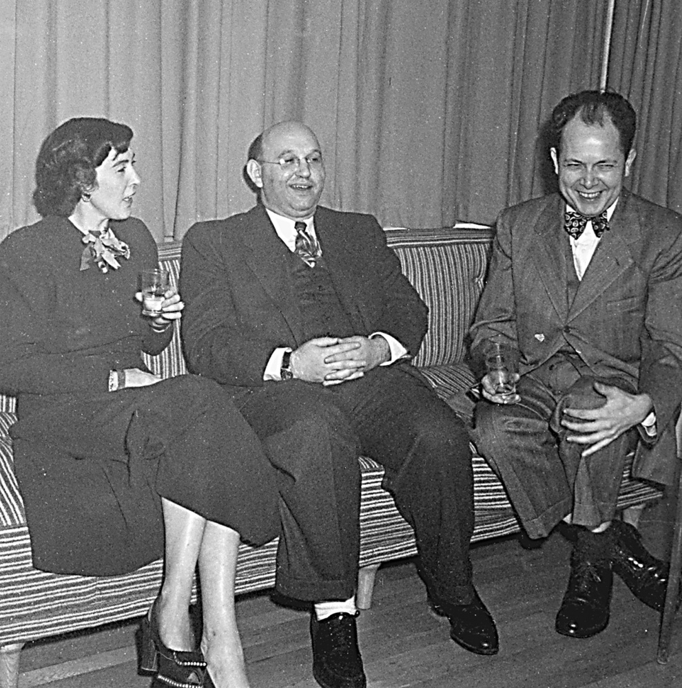 Monroe (r) and Lillie (l) Sweetland with federal district judge Gus J. Solomon.