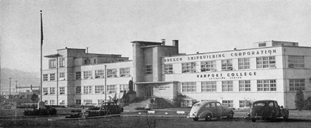 Vanport Extension Center building (former Oregon Shipbuilding Corporation administration building), about 1948-1952.