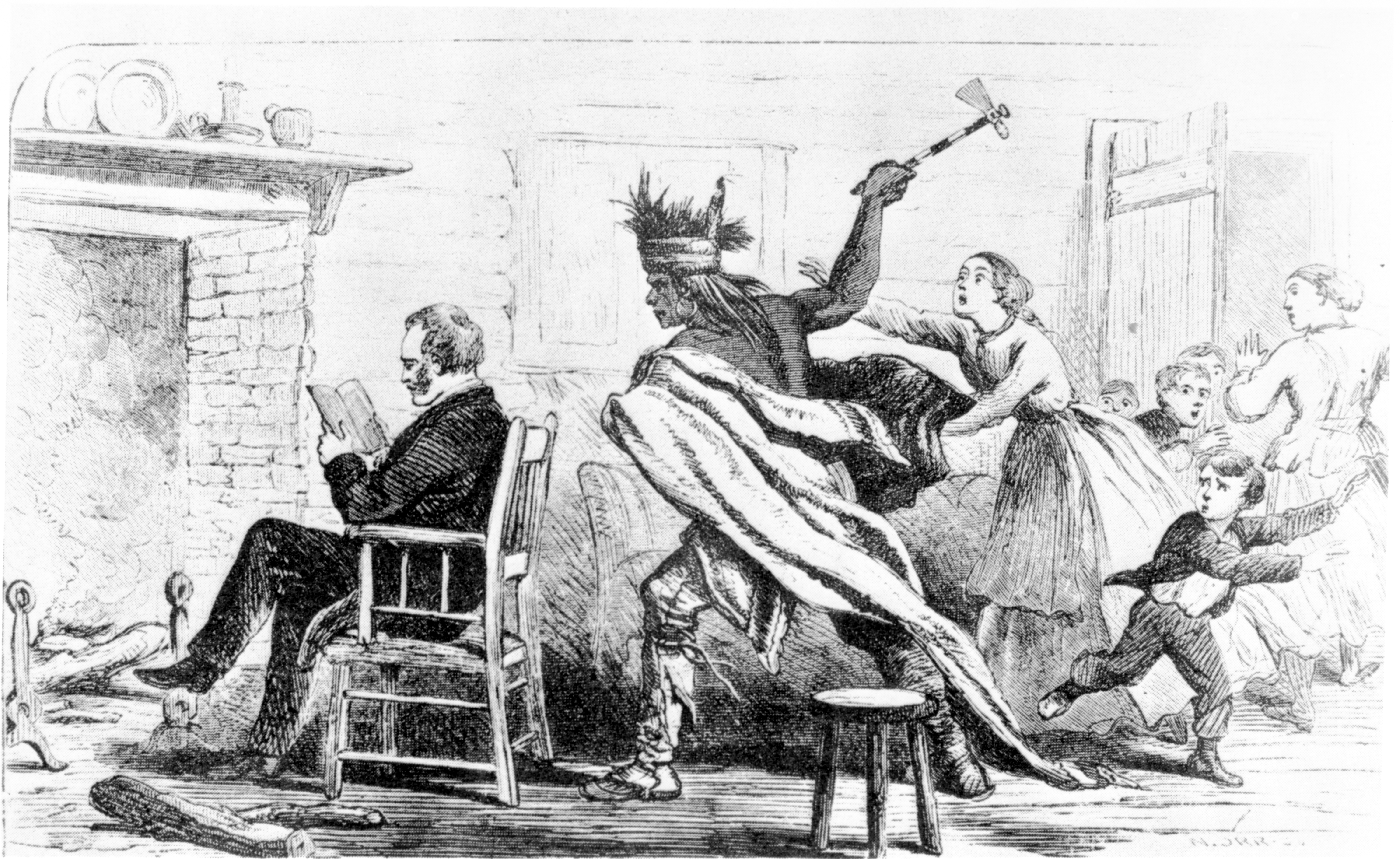 Lithograph of Marcus Whitman murder.