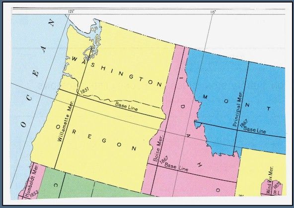 Willamette Meridian and Base Line map.